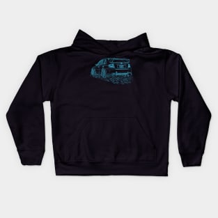 Subie Impreza WRX Stinkeye Lineart Blueprint Kids Hoodie